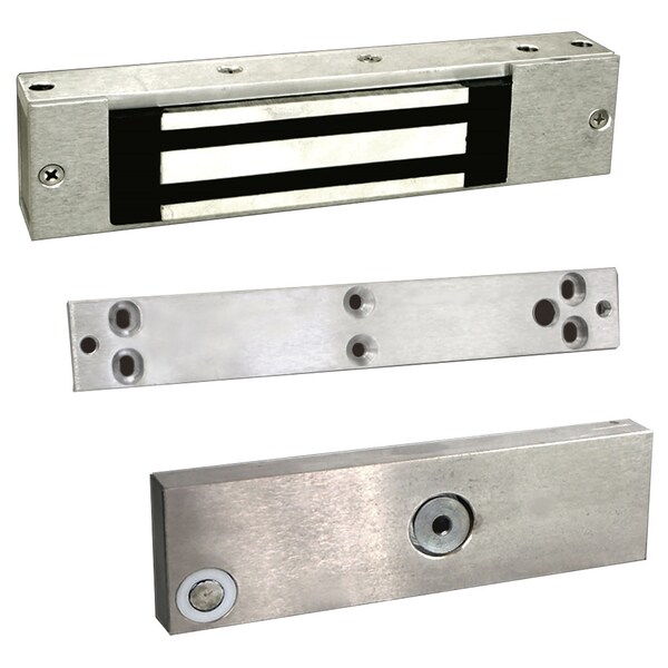 Mag Lock, Fire Rated, Single Door, US28, DPS, 12/24 VDC, 600lb